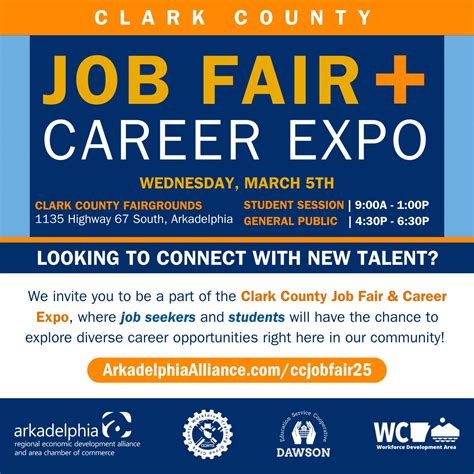 job fairs clark|Clark County job fair offering positions that start at $18/hour.